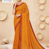 Classic Printed Saree with Blouse Piece for Timeless Traditional Style  | SGR-HALDI
