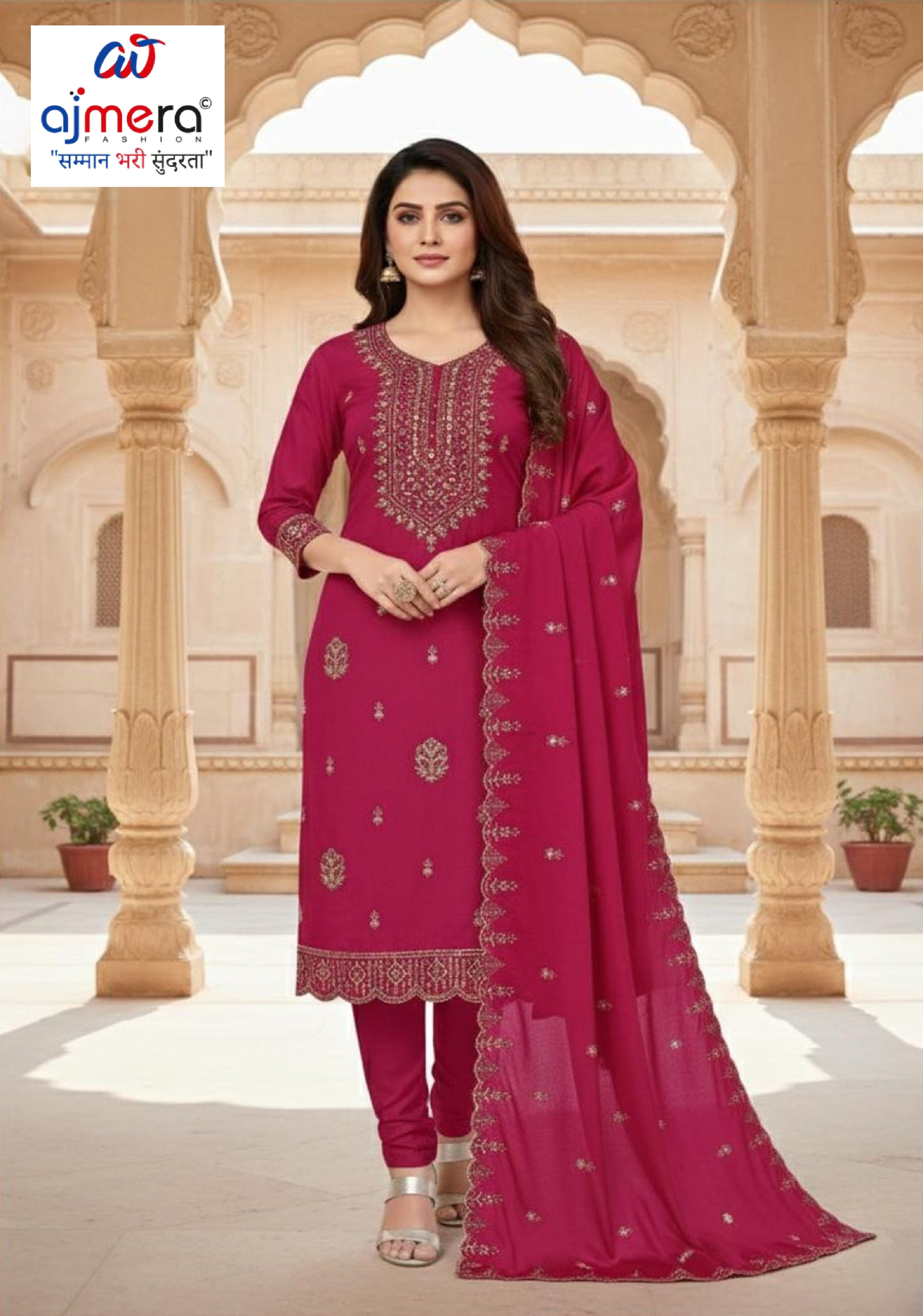 Premium Designer Unstitched Suit Set | KVF-PRINDA