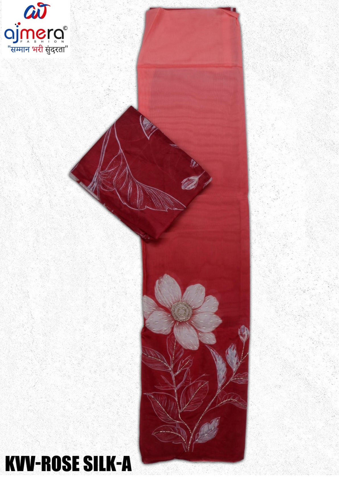 Premium Silk Unstitched Suit Set | KVV-ROSE SILK-A