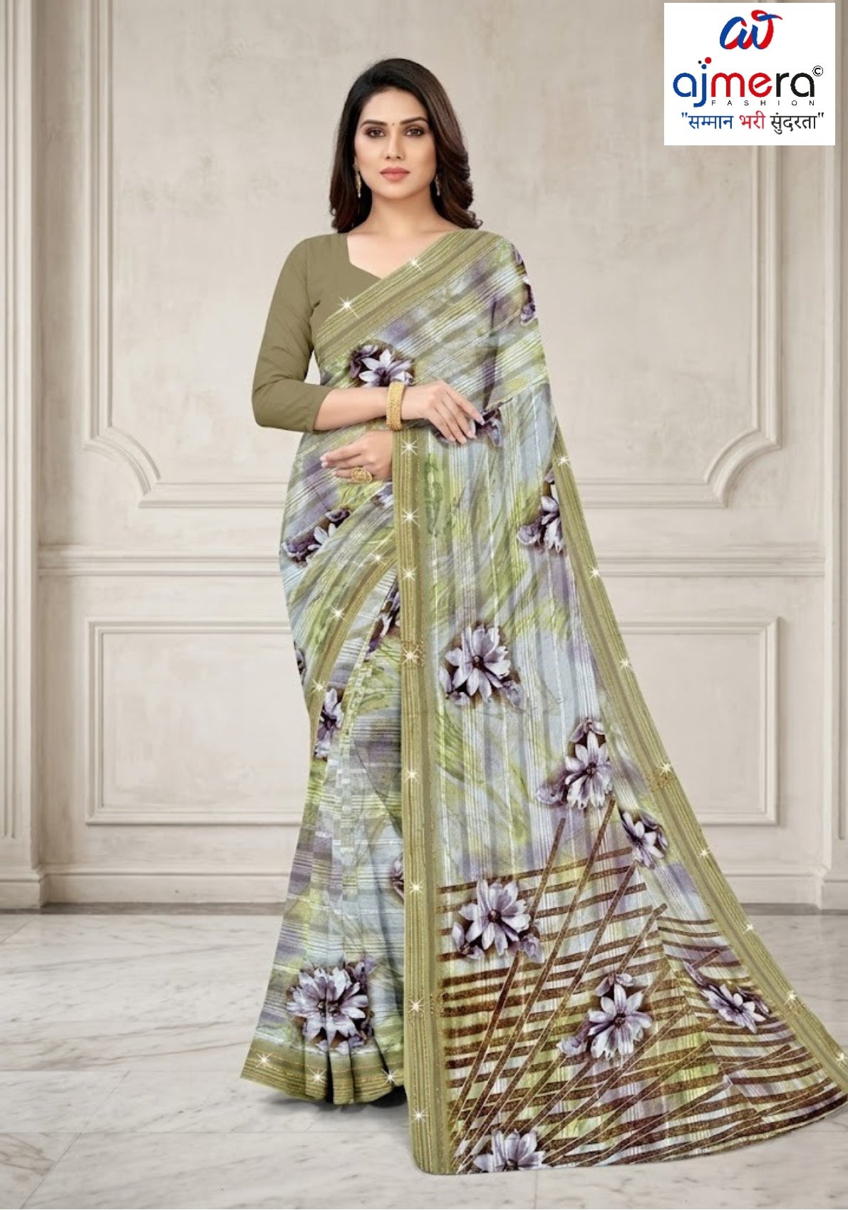 Designer Printed Saree with Blouse Piece for Special Occasions  | CAS-AMRUT DHARA