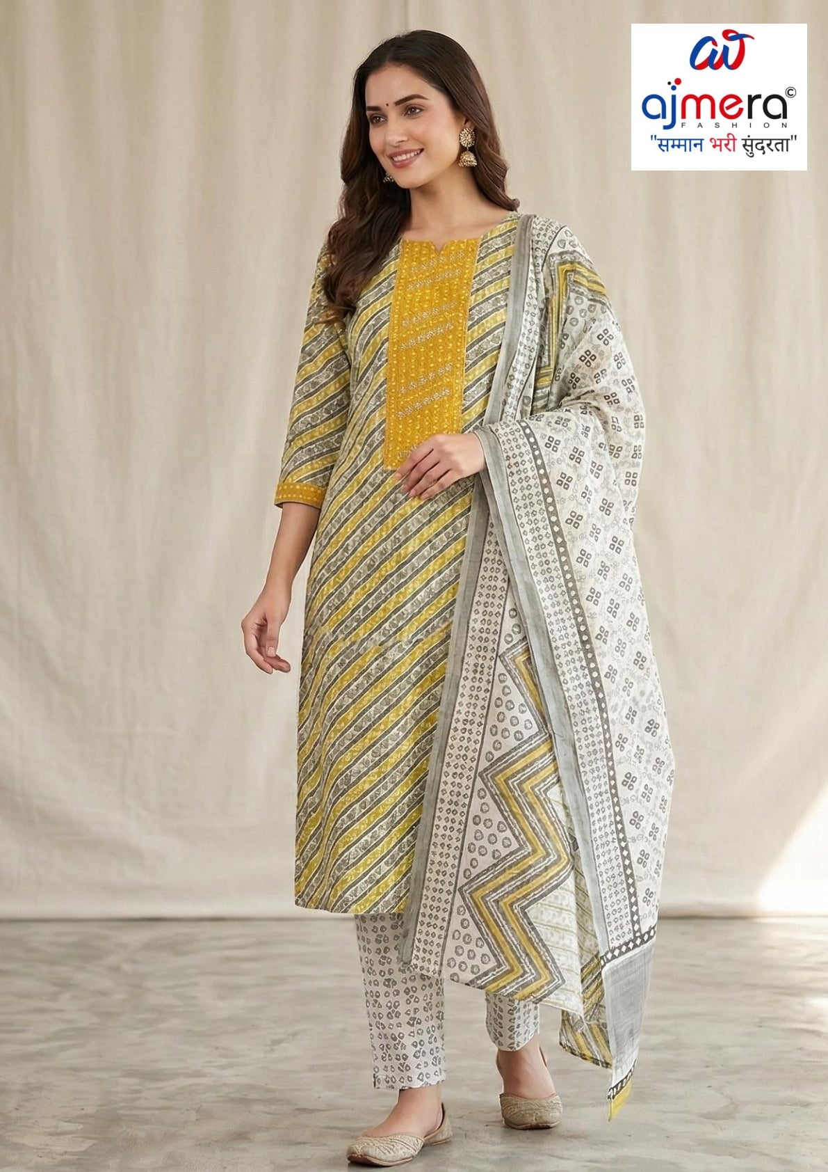 Premium Cotton Unstitched Suit Set | NCY-KAVYA