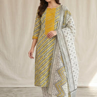 Premium Cotton Unstitched Suit Set | NCY-KAVYA