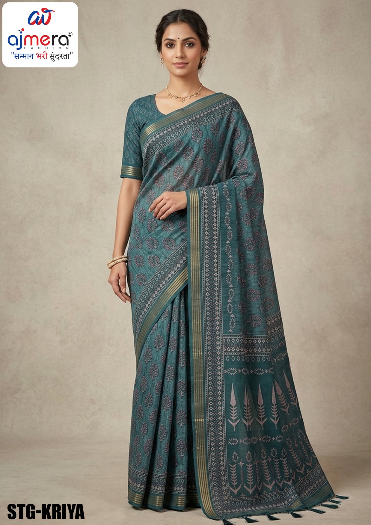 Digital Print Silk Saree with Blouse Piece for Premium Ethnic and Traditional Wear | STG-KRIYA