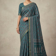 Digital Print Silk Saree with Blouse Piece for Premium Ethnic and Traditional Wear | STG-KRIYA
