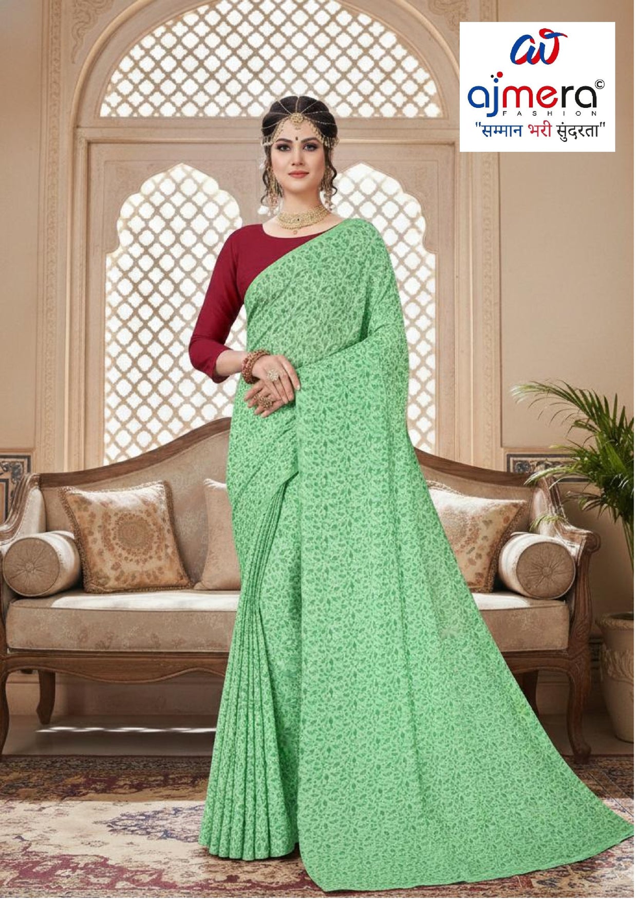 Weightless Print Loose Saree with Blouse for Premium Ethnic and Traditional Wear | TD-NIKE