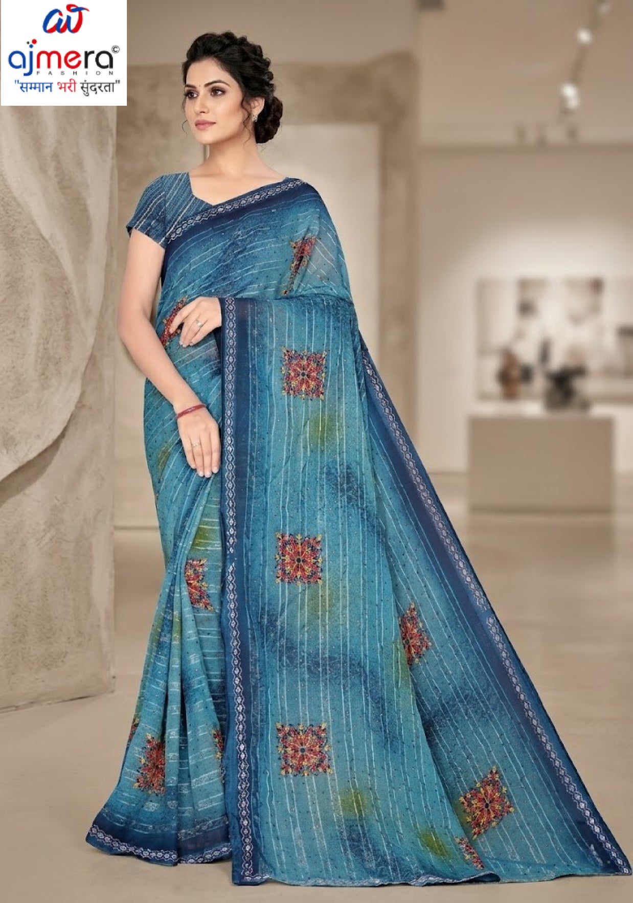 Designer Printed Saree with Blouse Piece for Special Occasions  | SNR-DEVIKA