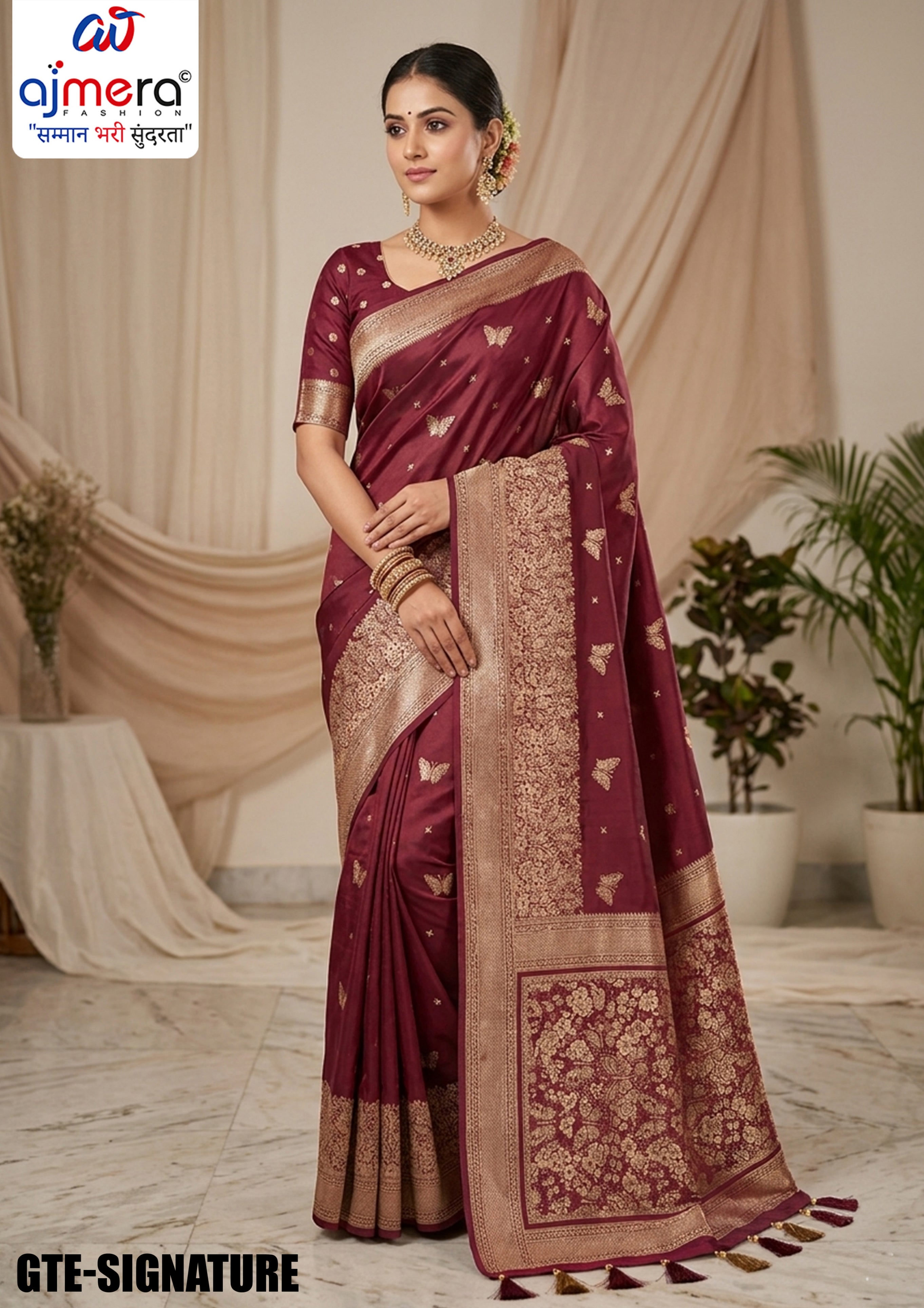 Radiant Jacquard Silk Saree With Blouse Piece | GTE-SIGNATURE