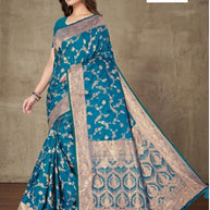 Elegant Jacquard Silk Saree with Designer Blouse Piece for Festive Elegance | DBU-CHOLI DAMAN VOL-2