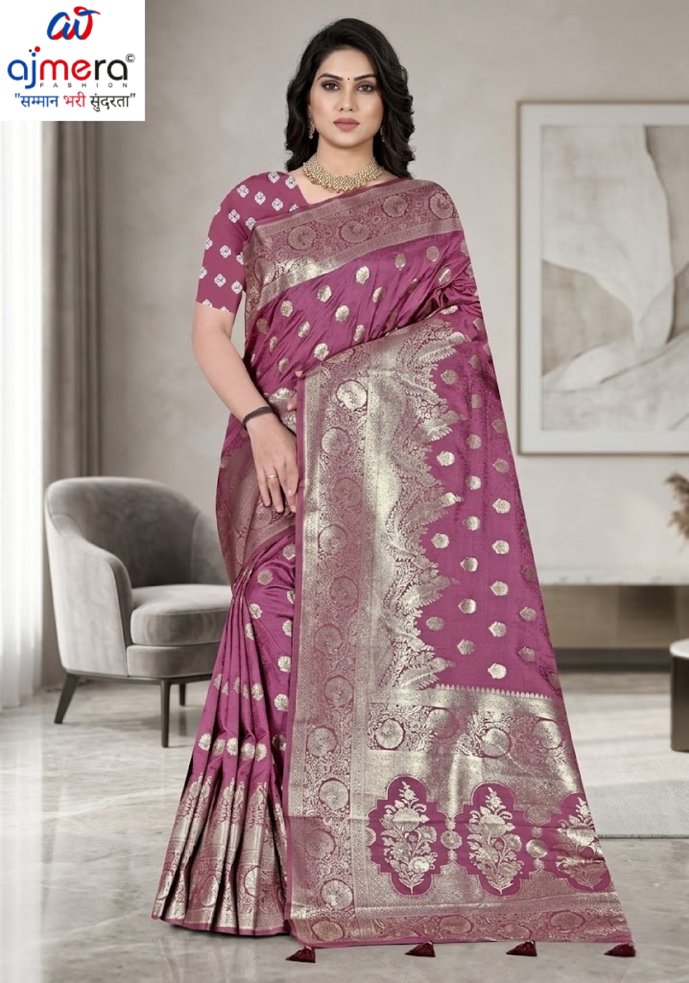 Graceful Jacquard Silk Saree with Blouse Piece for Timeless Ethnic Fashion | TUL-MATWALI SURAT SILK