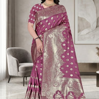 Graceful Jacquard Silk Saree with Blouse Piece for Timeless Ethnic Fashion | TUL-MATWALI SURAT SILK