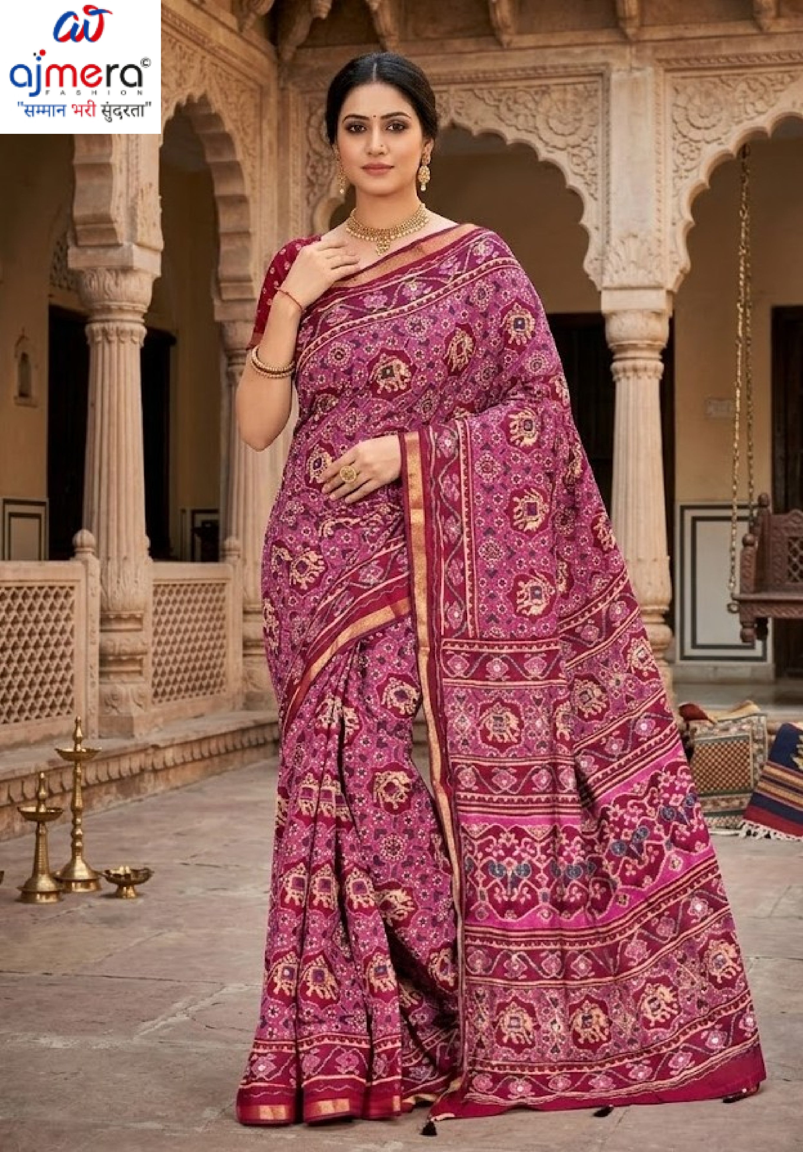 Graceful Printed Saree with Blouse Piece for Modern Ethnic Fashion  | VER-SHANTI-47831