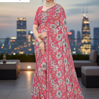 Fashionable Printed Saree with Blouse Piece for Festive Collection | GLC-TARASHA