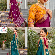 Contemporary Printed Saree with Blouse Piece for Premium Wear  | VDT-REEVA