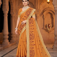 Fancy Cotton Saree with Blouse Piece for Premium Ethnic and Traditional Wear | PUT-NOORI