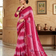 Premium Printed Saree with Matching Blouse Piece for Ethnic Elegance  | CAS-VARMALA