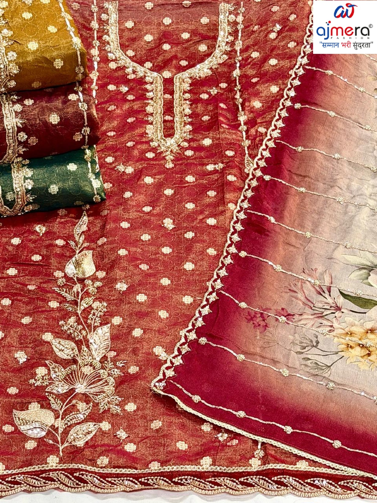 Luxury Viscose Designer Unstitched Suit Set | AAR-VISION BITS