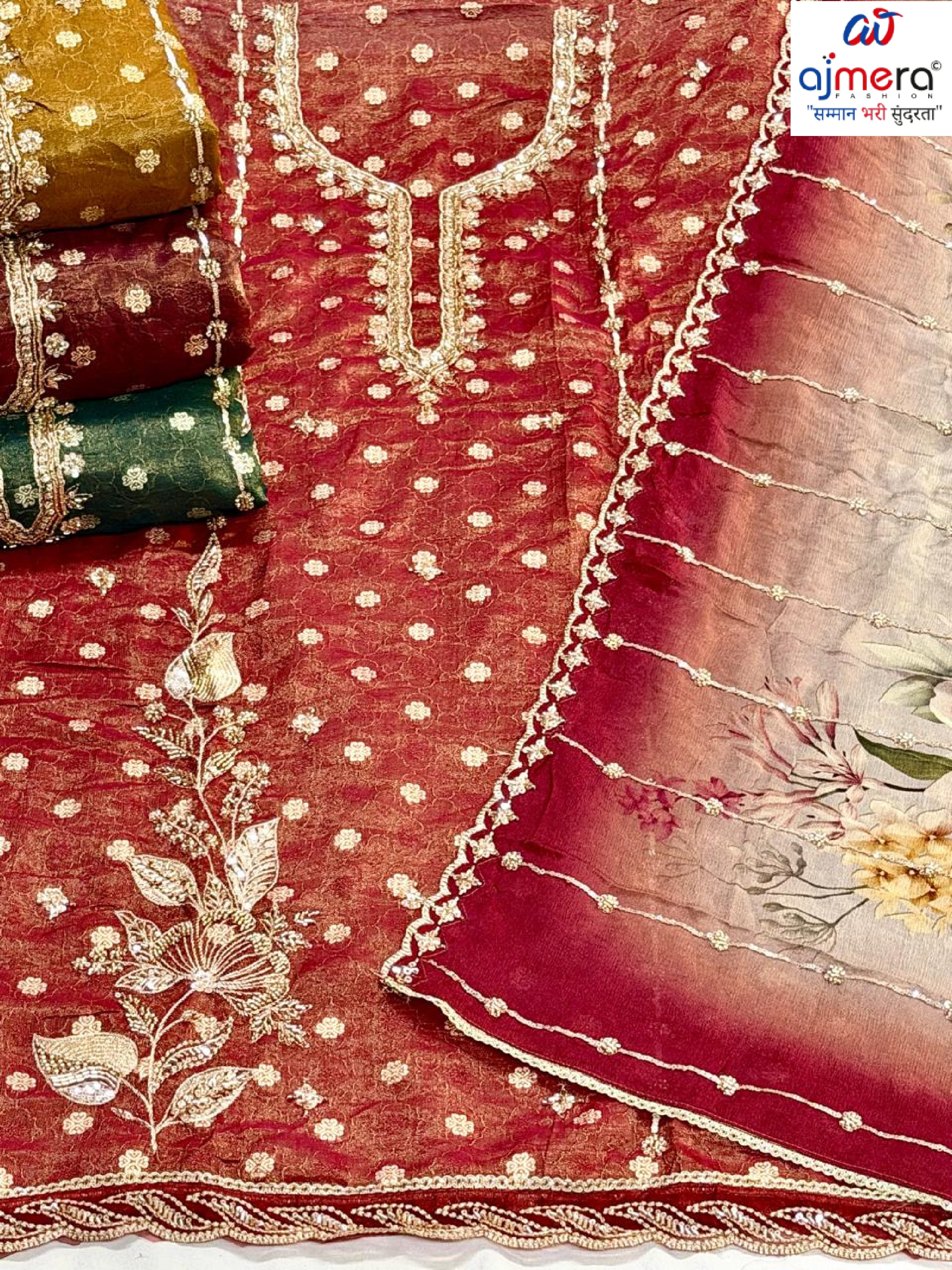 Luxury Viscose Designer Unstitched Suit Set | AAR-VISION BITS