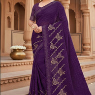 Soft Lycra Matching Saree with Blouse Piece for Premium Ethnic and Traditional Wear | VKM-KACHE DHAGE