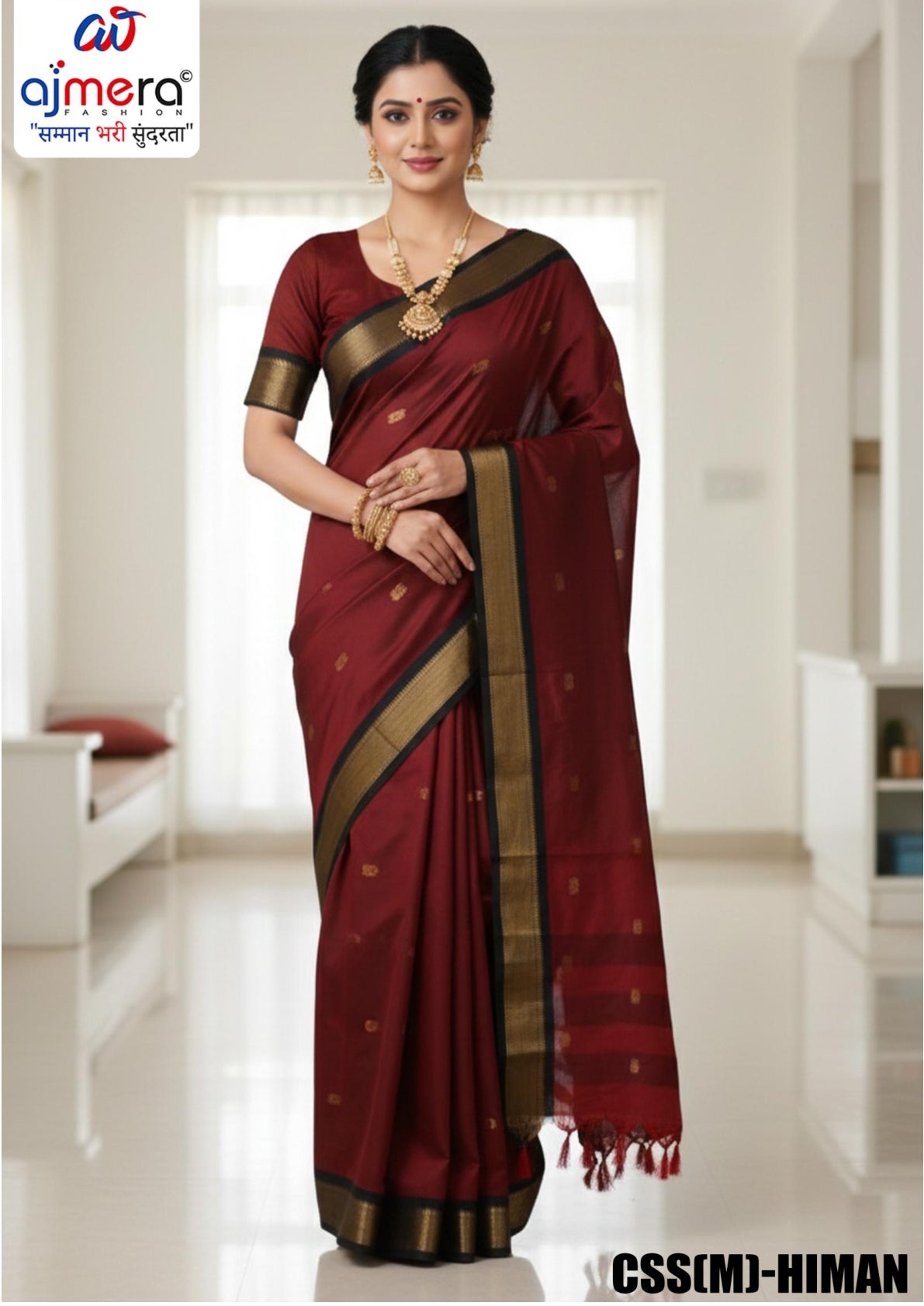 Dyed Matching Saree Bulk Supplier with Blouse Piece for Premium Ethnic and Traditional Wear | CSS(M)-HITMAN