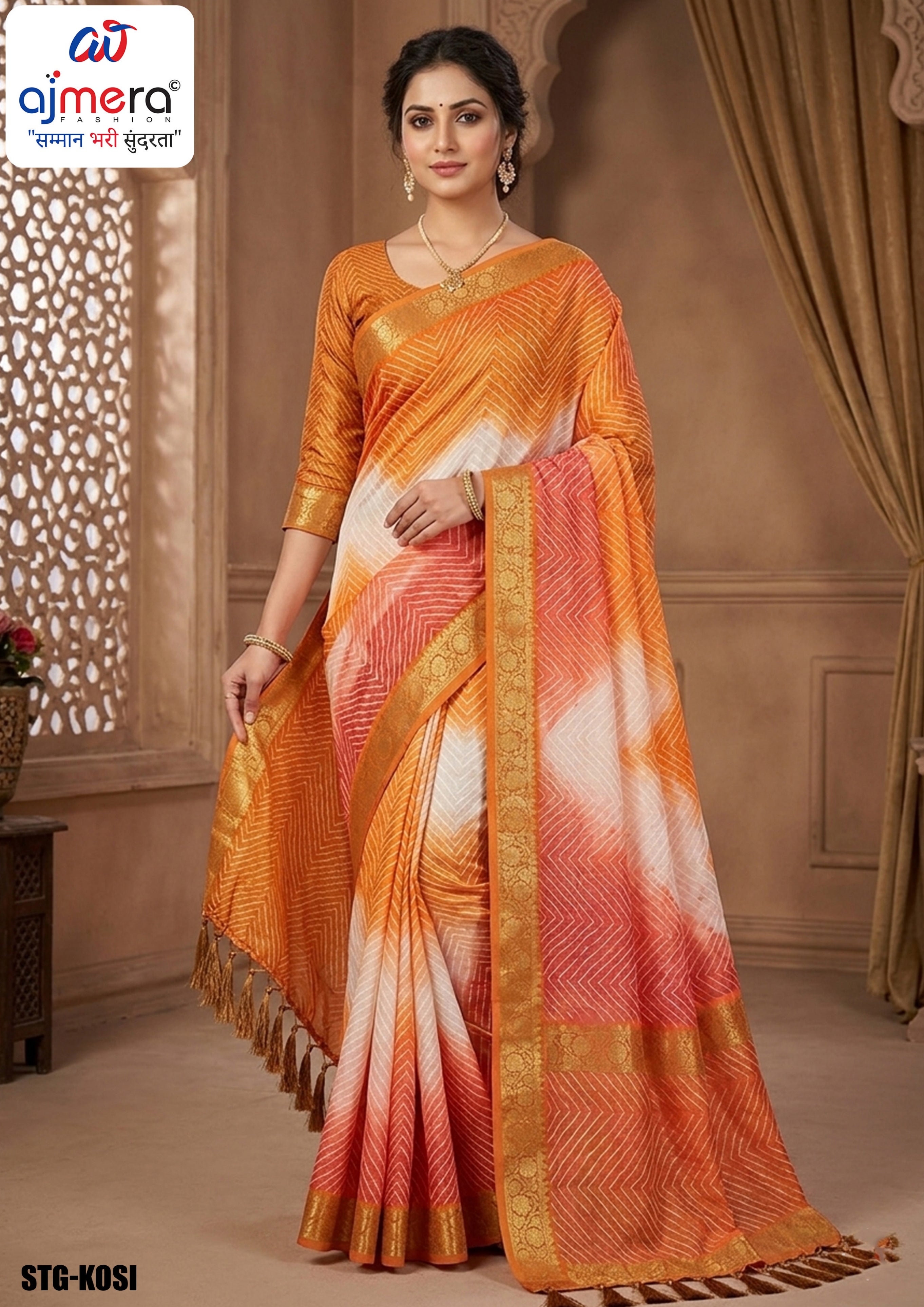 Digital Print Saree with Blouse Piece for Premium Ethnic and Traditional Wear | STG-KOSI