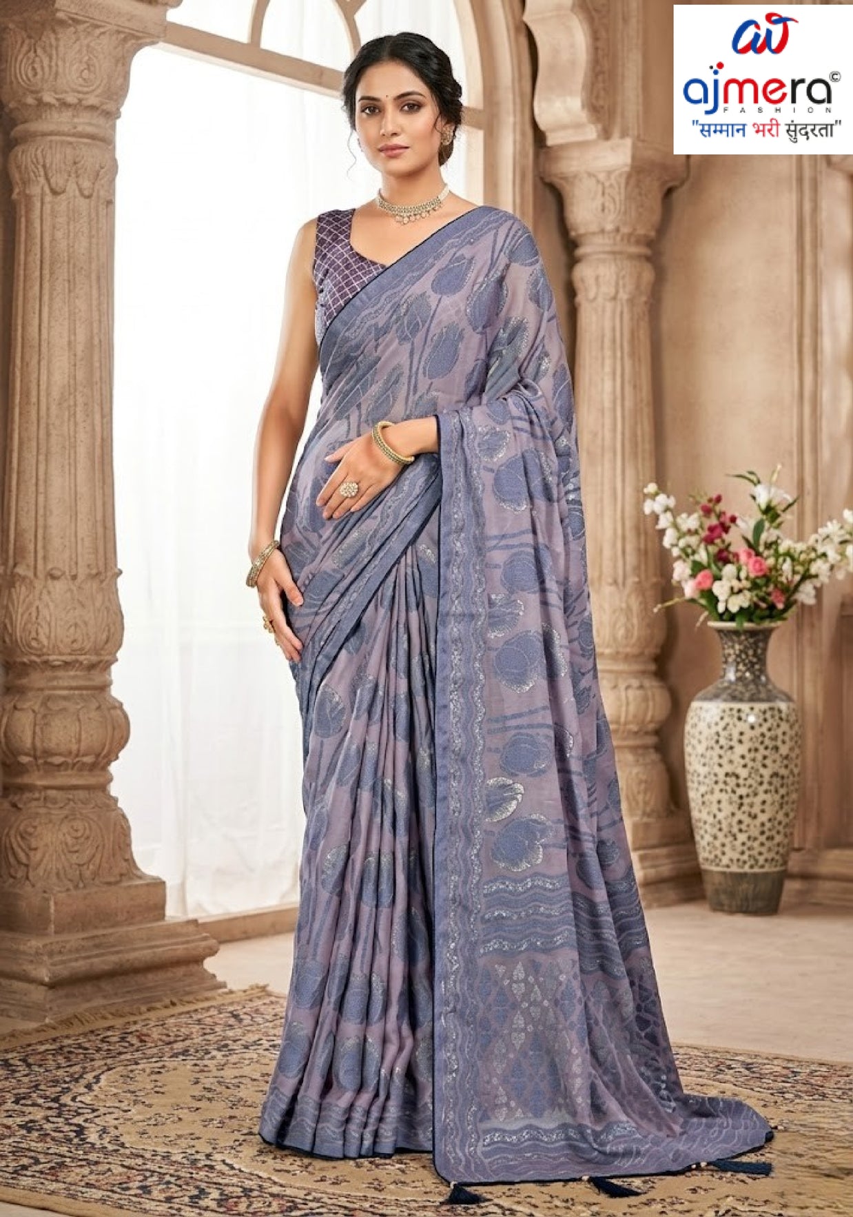 Premium Printed Saree with Matching Blouse Piece for Ethnic Elegance  | RDD-LANDMARK