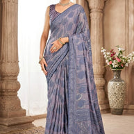 Premium Printed Saree with Matching Blouse Piece for Ethnic Elegance  | RDD-LANDMARK