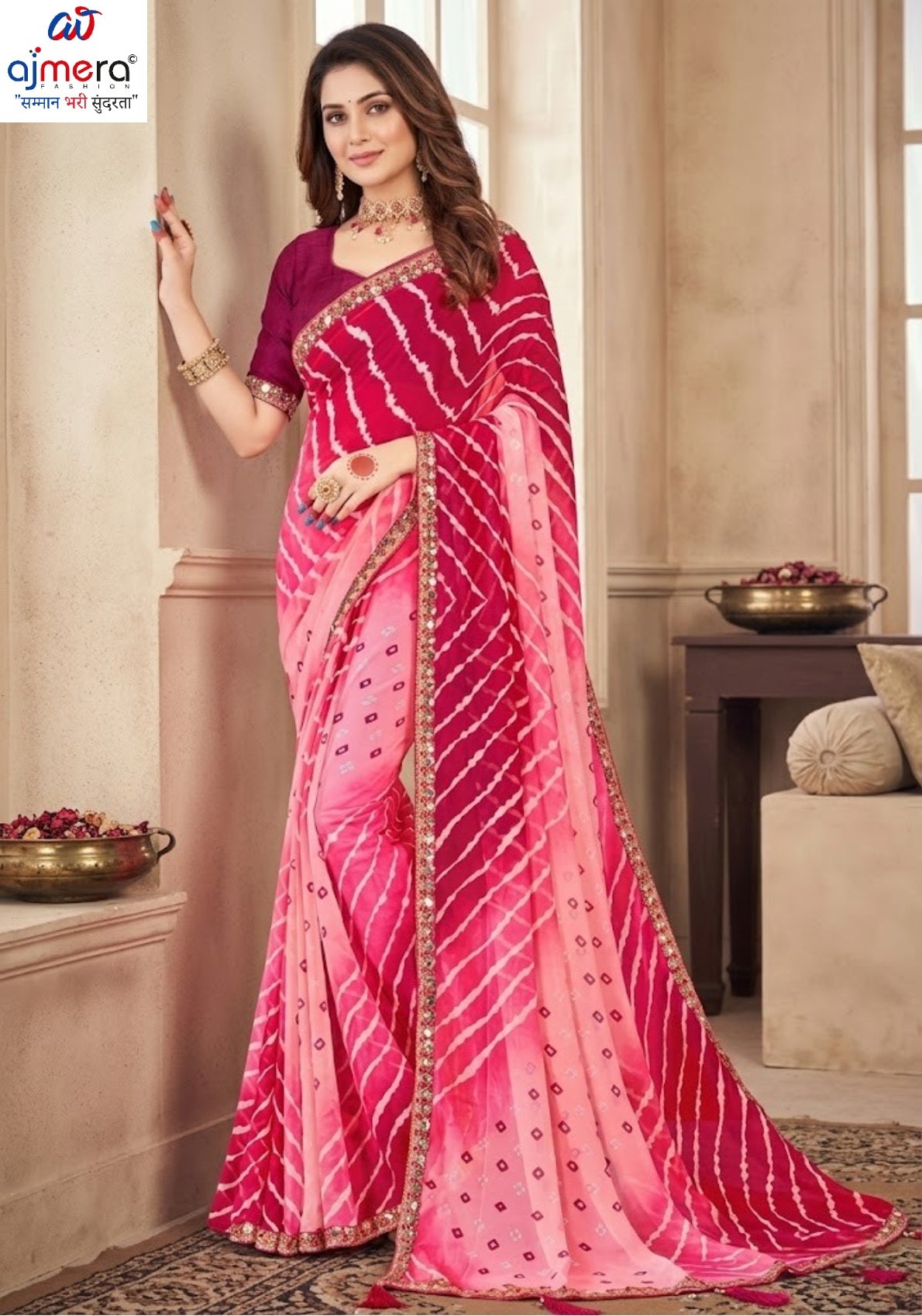 Beautiful Printed Saree with Blouse Piece for Cultural Celebrations | JS-ANJALI