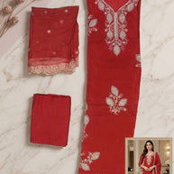 Premium Glass Organza Unstitched Suit Set | BKE-BABITA