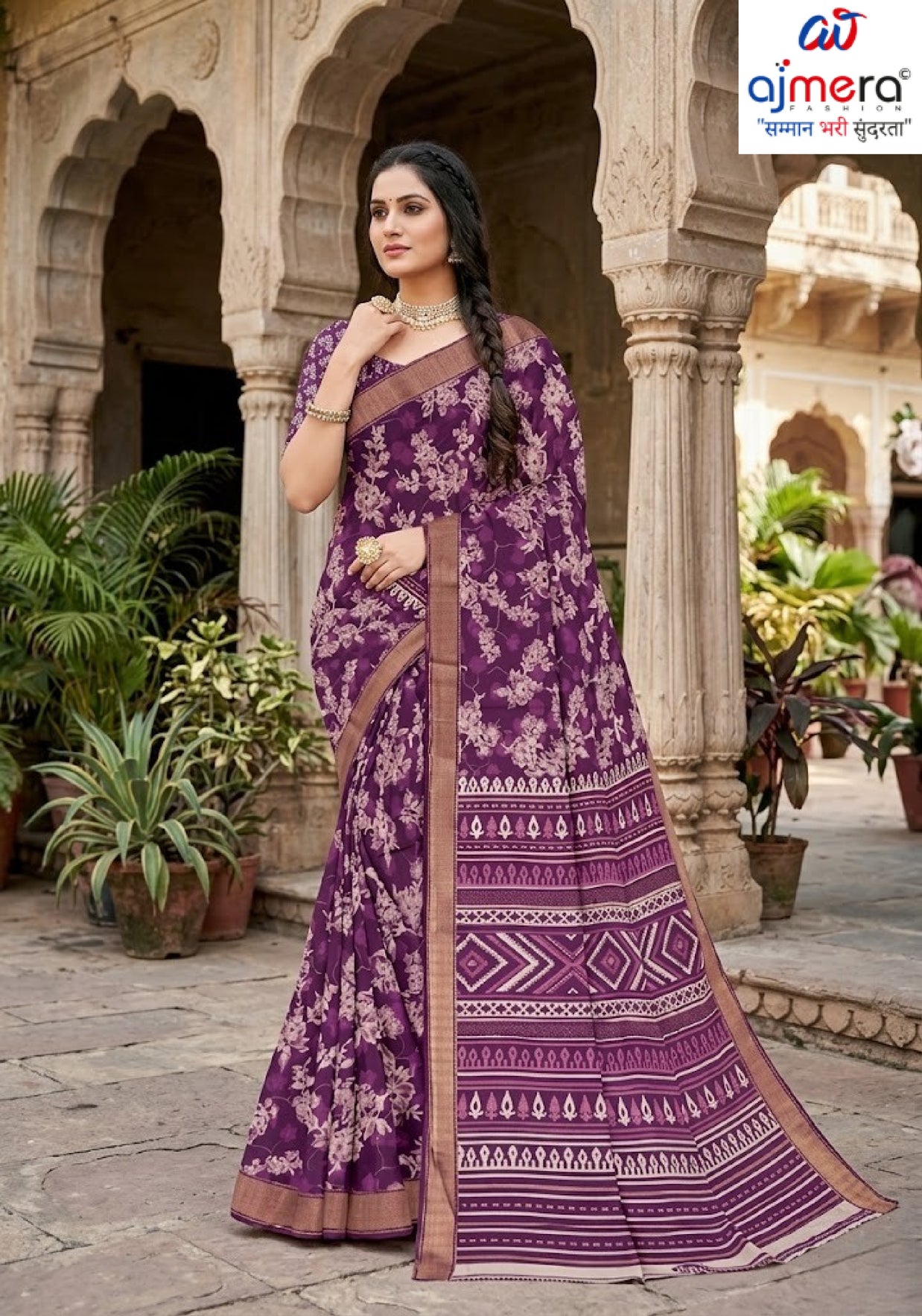 Designer Printed Saree with Blouse Piece for Special Occasions | GLC-ROYAL LADY