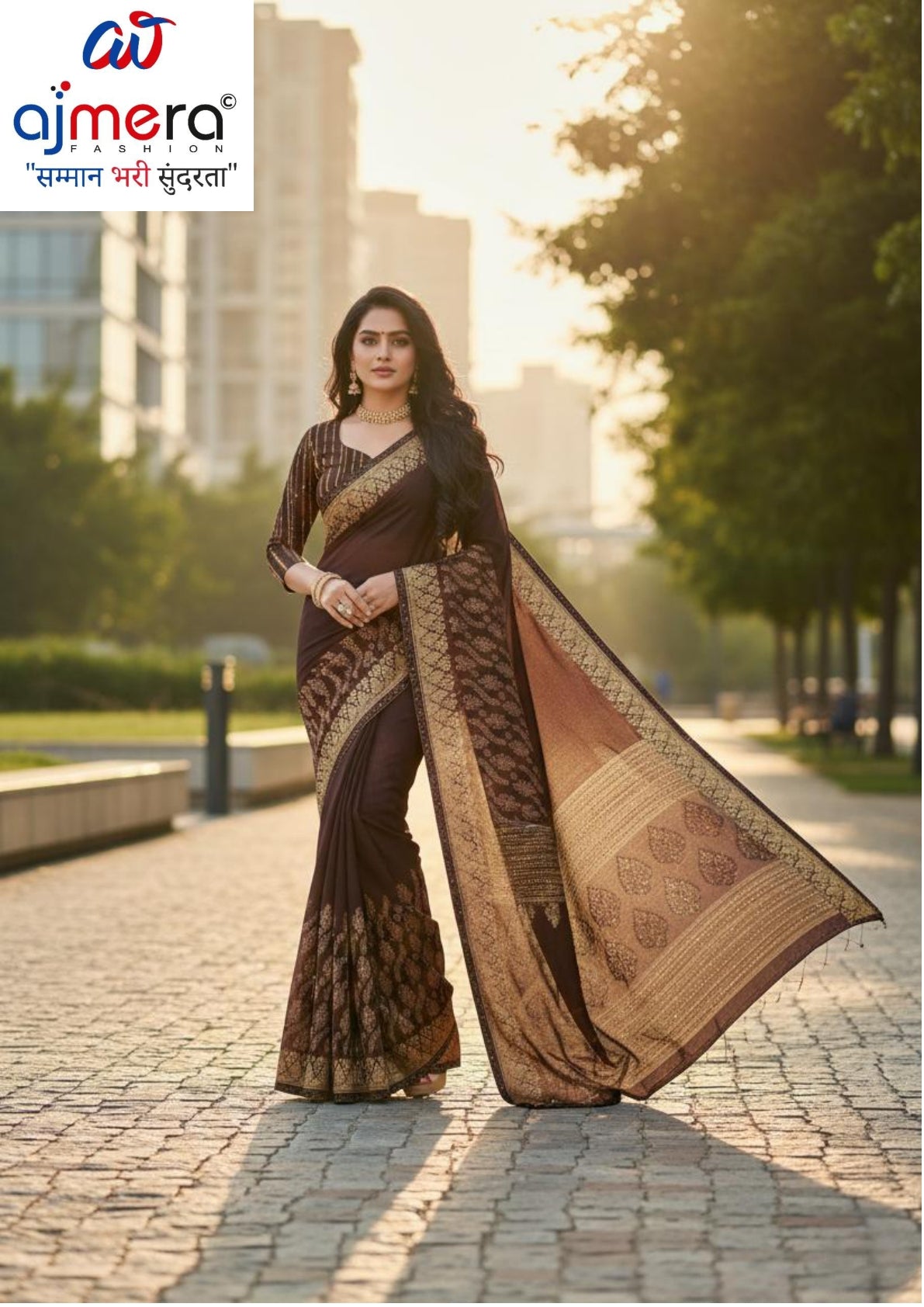 Weightless Print Loose Saree with Blouse for Premium Ethnic and Traditional Wear | MVN-OVERTIME