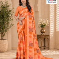 Chic Printed Saree with Blouse Piece for Sophisticated Ethnic Style  | TTS-EKNOOR