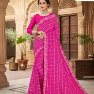 Georgette Print Loose Saree with Blouse for Premium Ethnic and Traditional Wear | TD-NAARI
