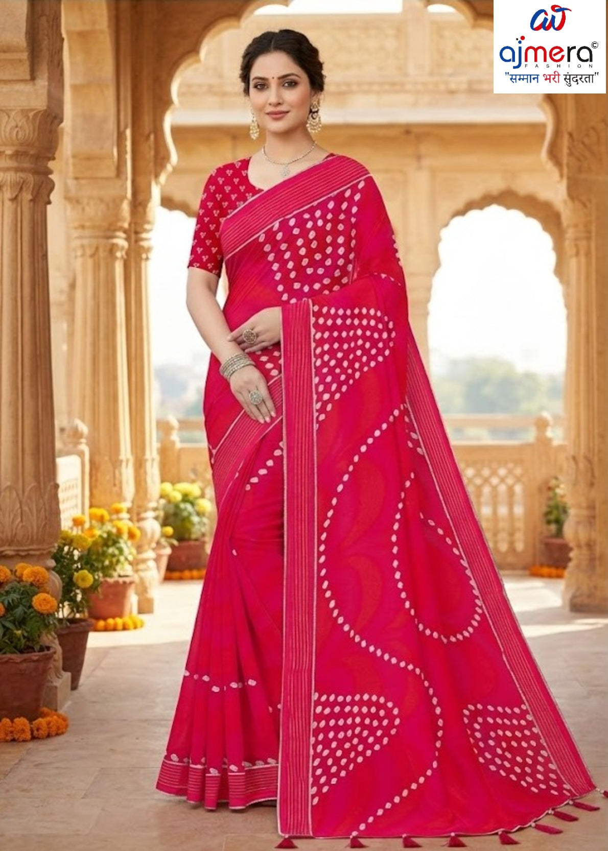 Designer Printed Saree with Blouse Piece for Special Occasions | SSR-DESI CHAMAK