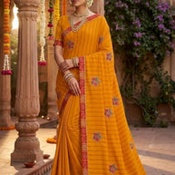 Lycra Dyed Matching Saree with Blouse Piece for Premium Ethnic and Traditional Wear | SRS-MASTI TIME