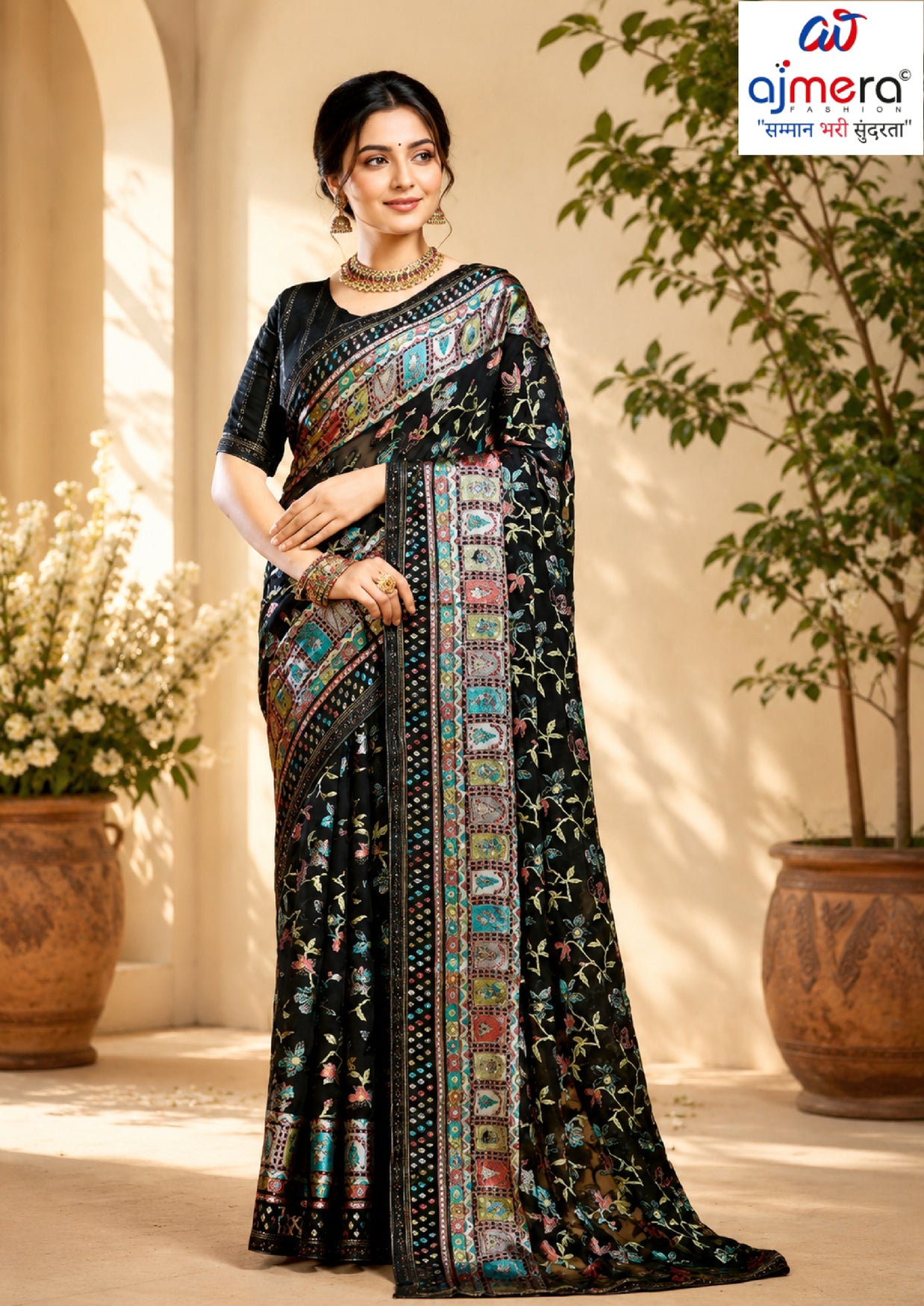 Elegant Printed Saree with Designer Blouse Piece for Festive Wear | RDD-AVISHA