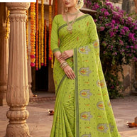 Printed Cotton Saree with Without Blouse for Premium Ethnic and Traditional Wear | PJA-BINDAAS