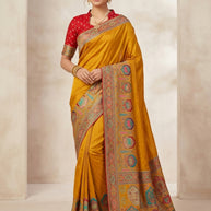 Elegant Border Jacquard Silk Saree With Blouse Piece | PGT-HRITVI