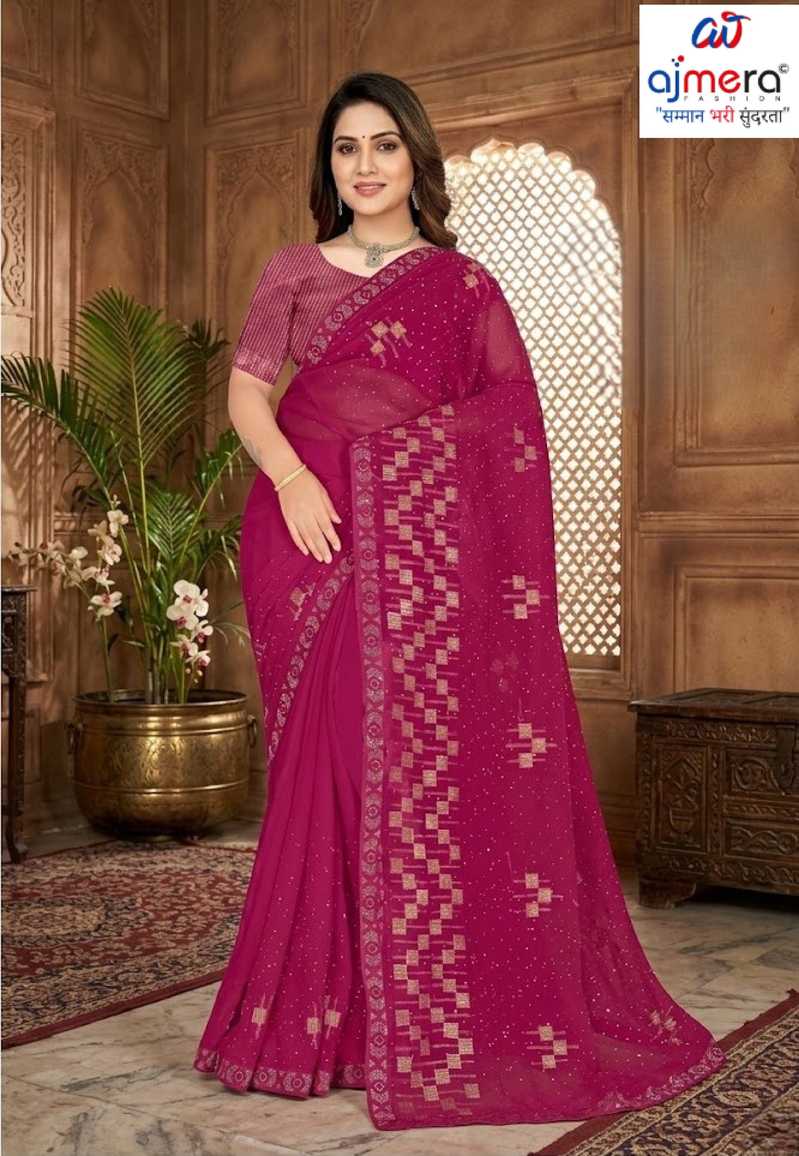 Modern Rapier Silk Matching Saree With Blouse Piece | RAL-LTD