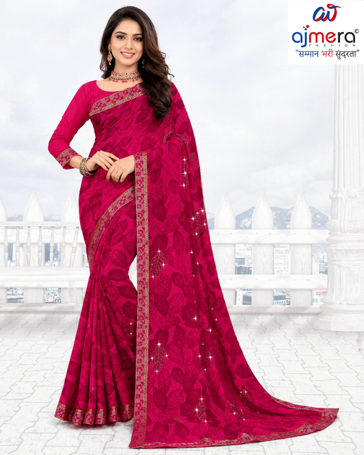 Fashionable Printed Saree with Blouse Piece for Festive Collection  | TTS-MUNMUN