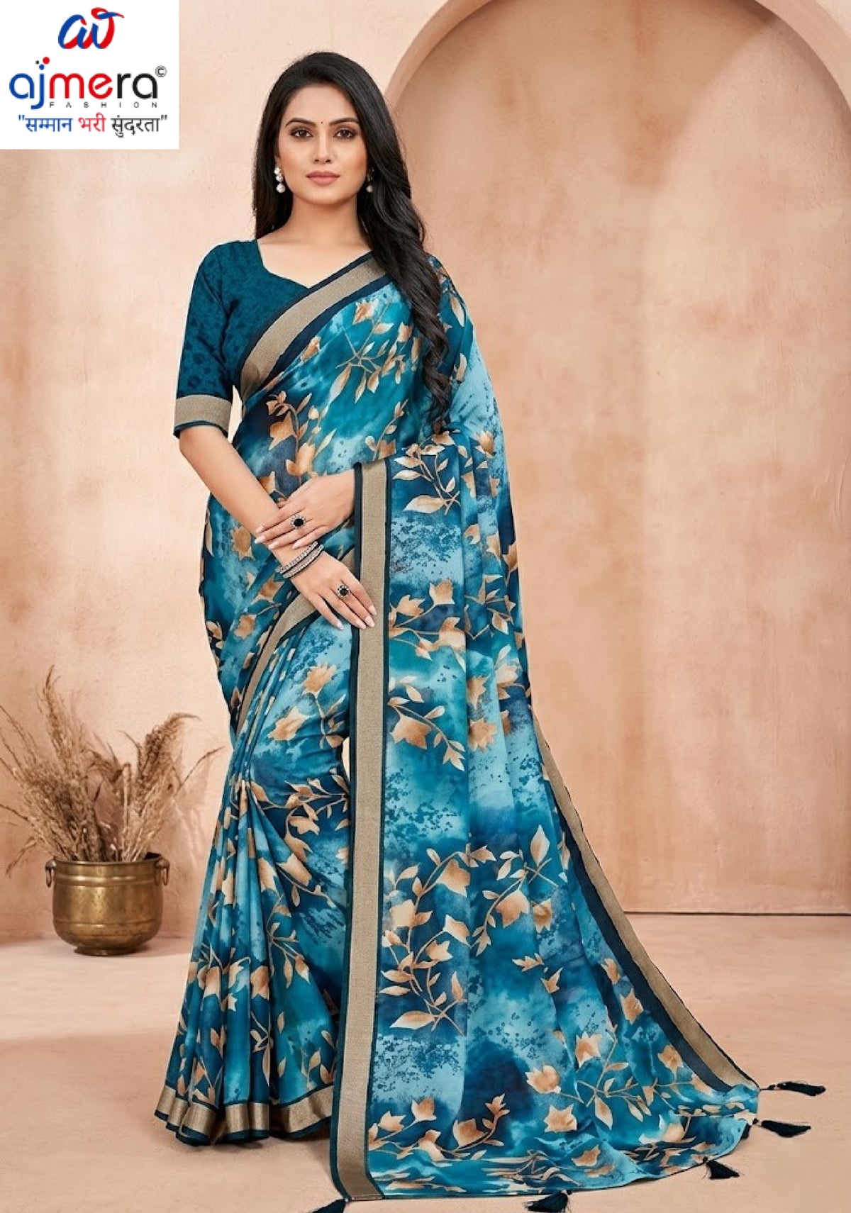 Fashionable Printed Saree with Blouse Piece for Festive Collection | RDD-REKHA