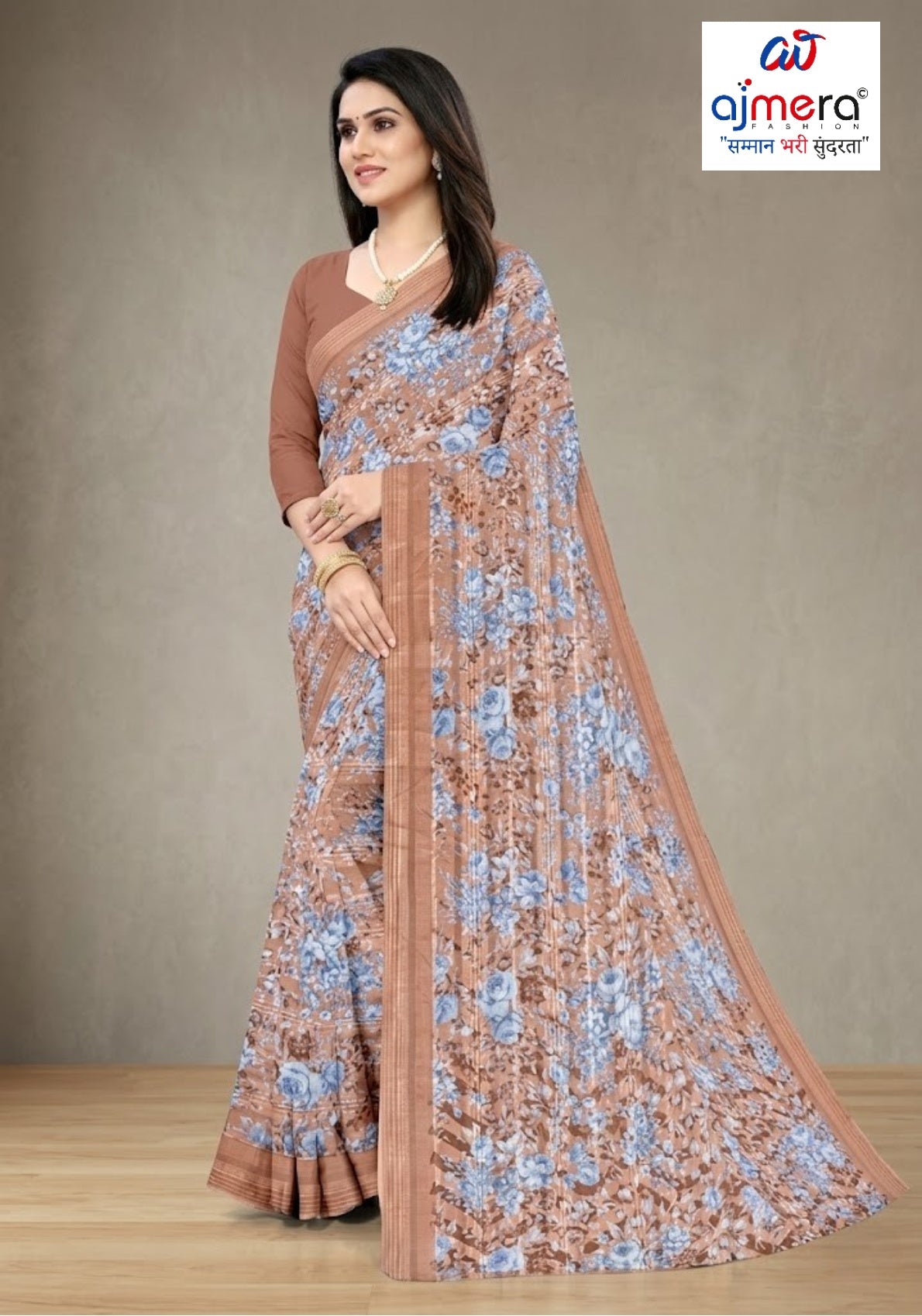 Classic Printed Saree without Blouse for Timeless Traditional Style | CAS-SMART SILK