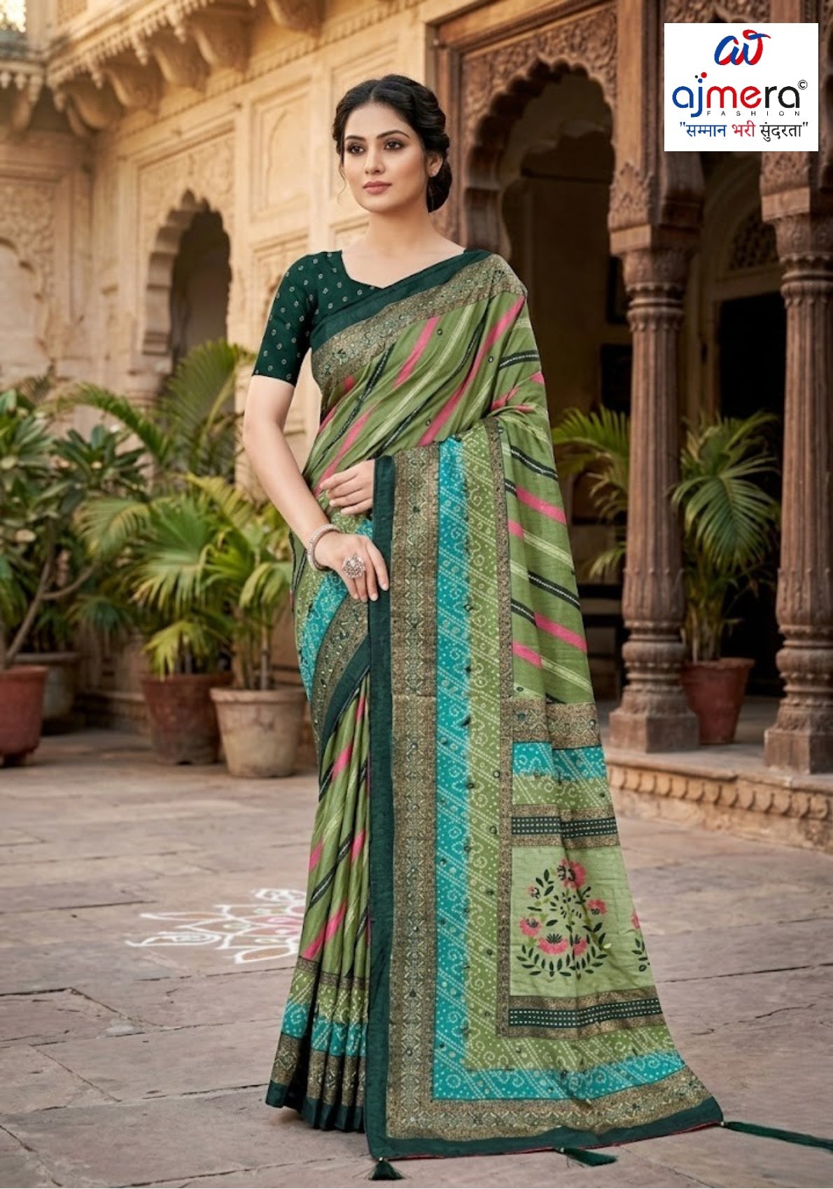 Stylish Printed Saree with Blouse Piece for Traditional Celebrations  | VER-BANJARAN-44228