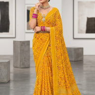Trendy Printed Saree with Blouse Piece for Women’s Ethnic Wardrobe  | VDT-DISCO-7