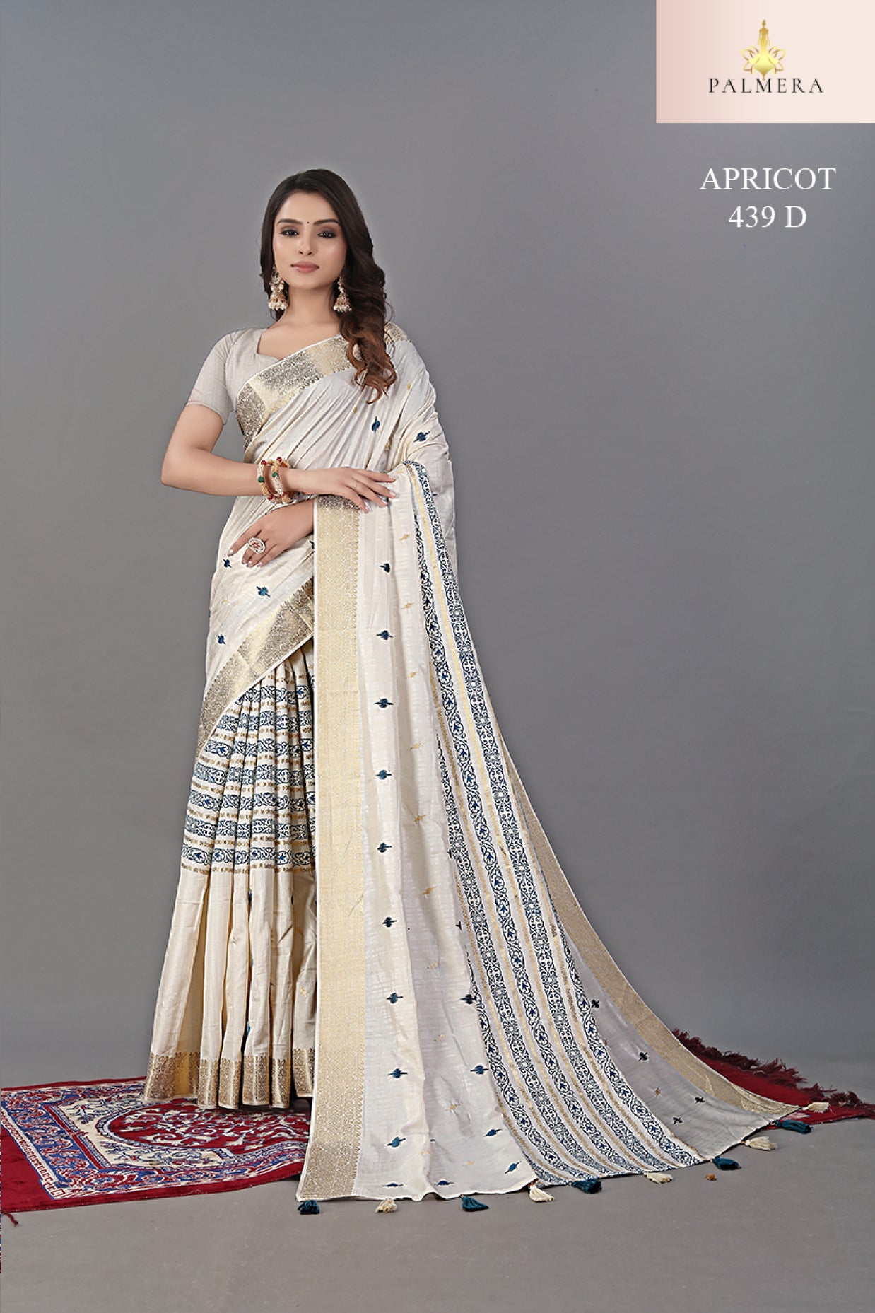 Apricot Linen Saree with Blouse for Premium Ethnic and Designer Wear | ALL-APRICOT-439