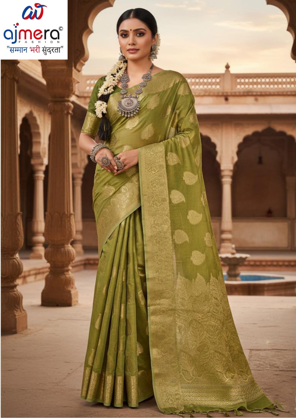 Rich Jacquard Silk Saree with Blouse Piece for Sophisticated Ethnic Style | SOJ-SANSKARI DULHAN