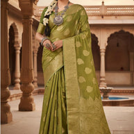 Rich Jacquard Silk Saree with Blouse Piece for Sophisticated Ethnic Style | SOJ-SANSKARI DULHAN