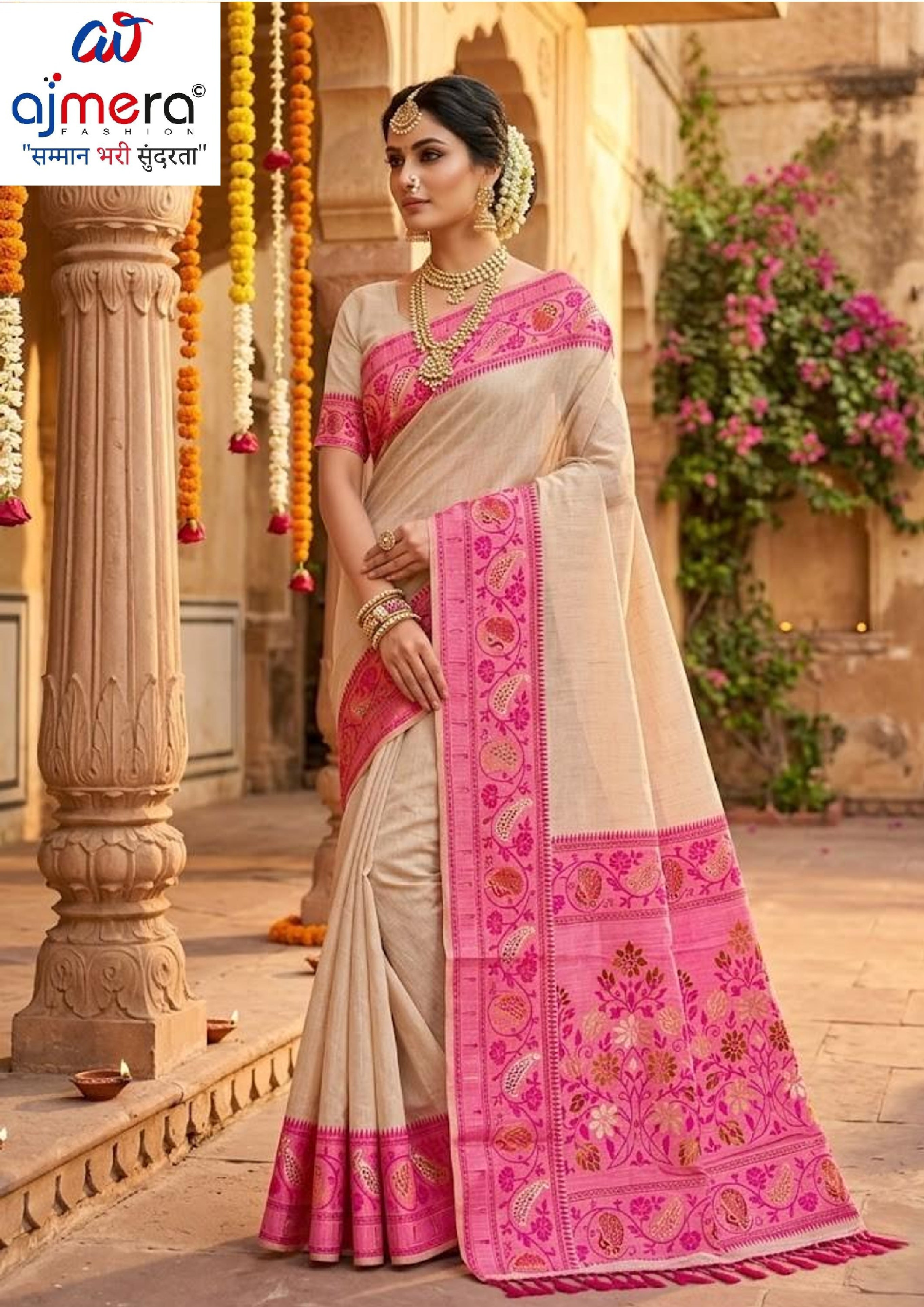 Luxury Jacquard Silk Saree with Blouse Piece for Wedding & Party Wear | TUL-AARADHNA COTTON