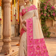 Luxury Jacquard Silk Saree with Blouse Piece for Wedding & Party Wear | TUL-AARADHNA COTTON
