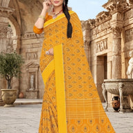 Elegant Printed Saree with Designer Blouse Piece for Festive Wear  | GLC-LAADLI