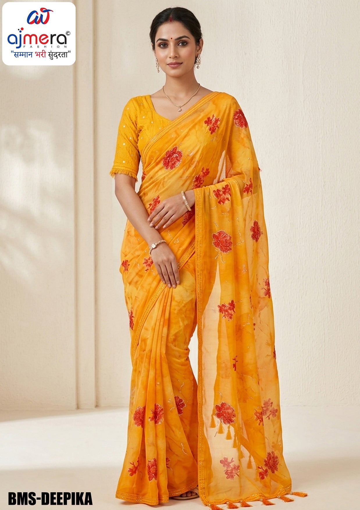 Fancy Print Loose Saree with Blouse for Premium Ethnic and Traditional Wear | BMS-DEEPIKA